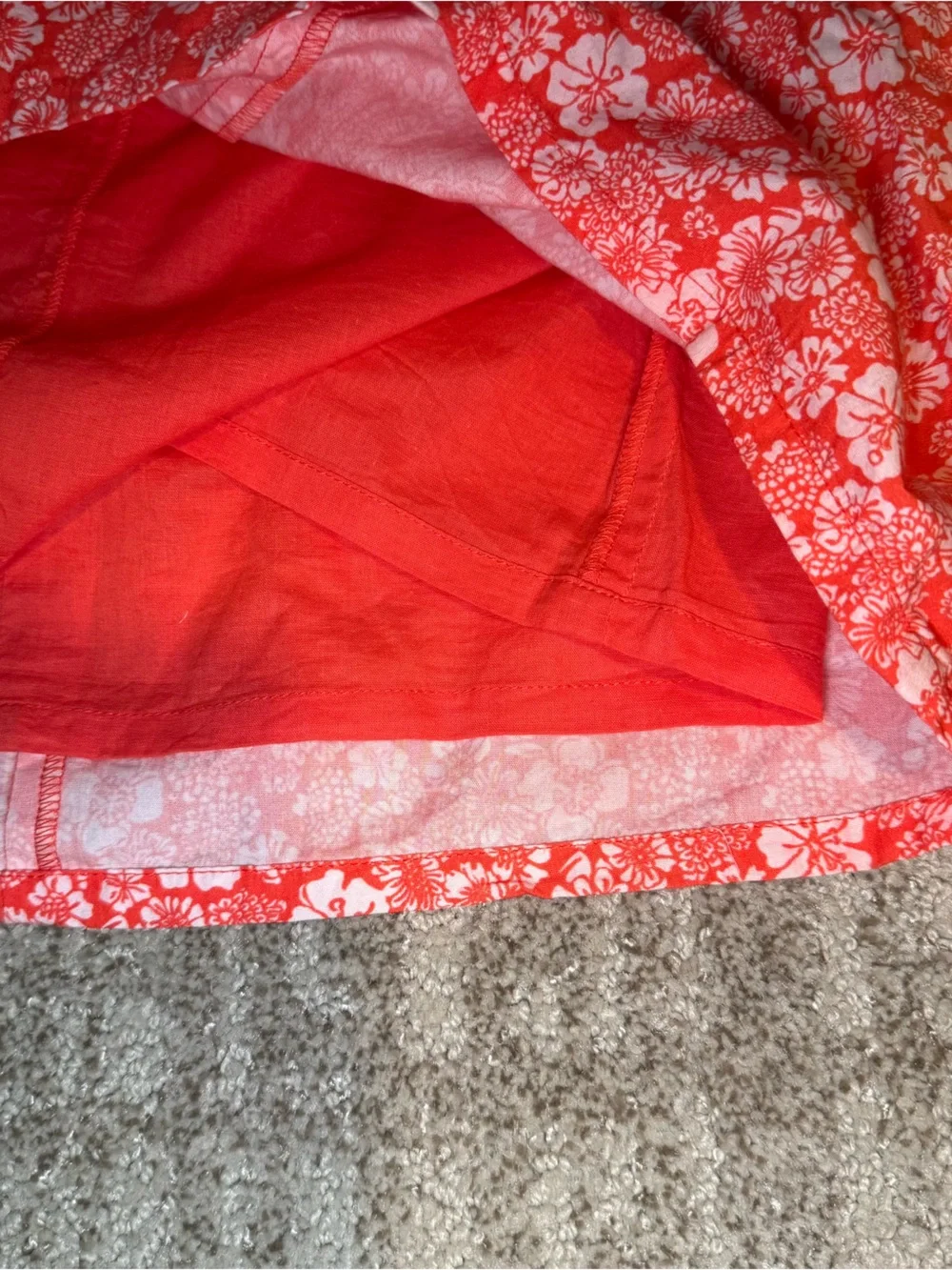 Anthropologie 100% Cotton Orange Hawaiian Puff-Sleeve Square-Neck Mini Dress 2xl